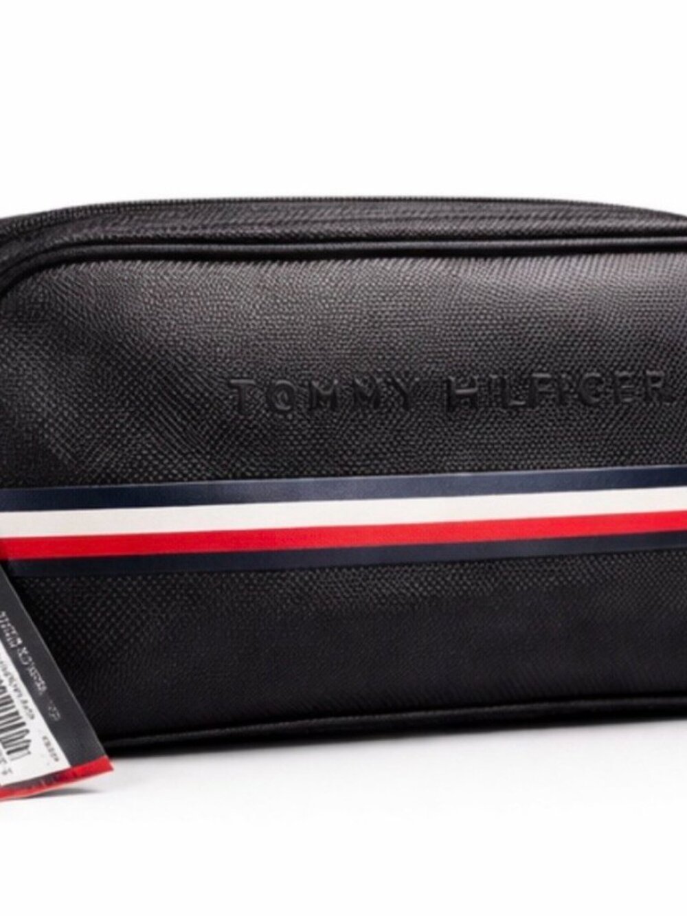 Tommy Hilfiger Black Toiletry Bag with Red and White Accents